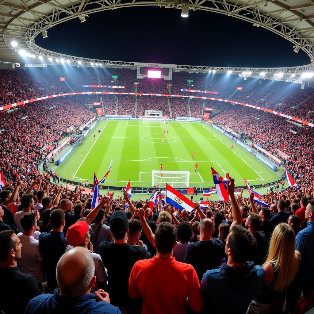 Fans im Stadion beim Spiel Hoffenheim gegen Leverkusen