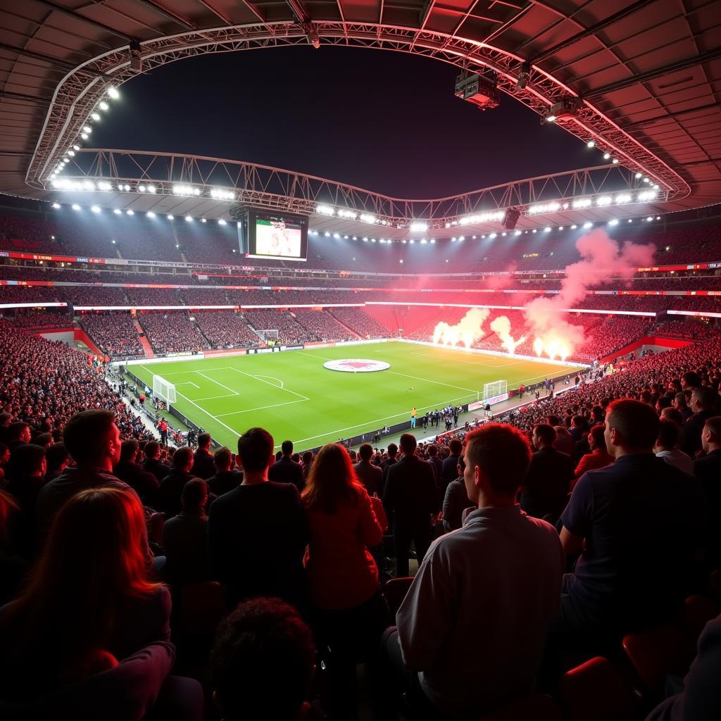 Fanstimmung in der BayArena beim Spiel Leverkusen gegen Düsseldorf