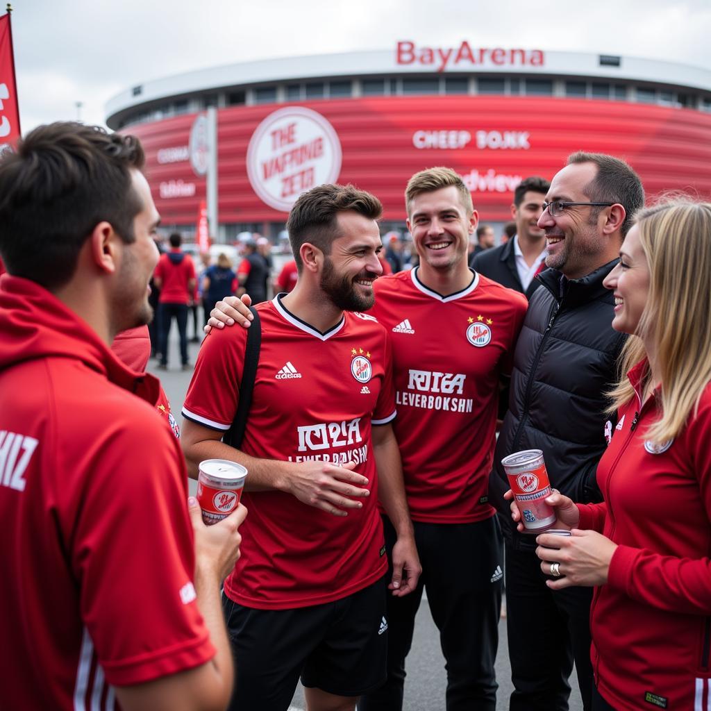 Fans treffen sich an der BayArena am 11.11.