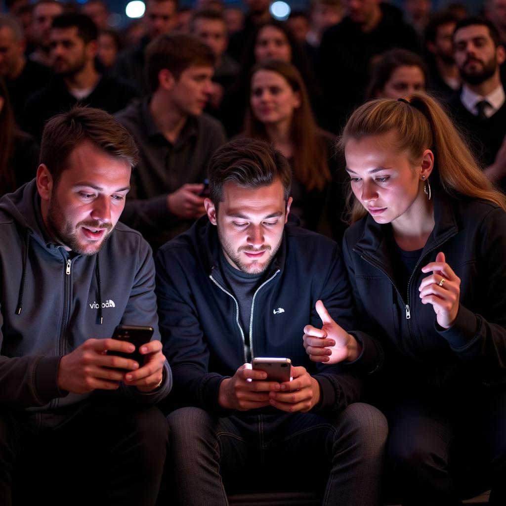 Fans verfolgen gespannt den Liveticker auf ihren Smartphones