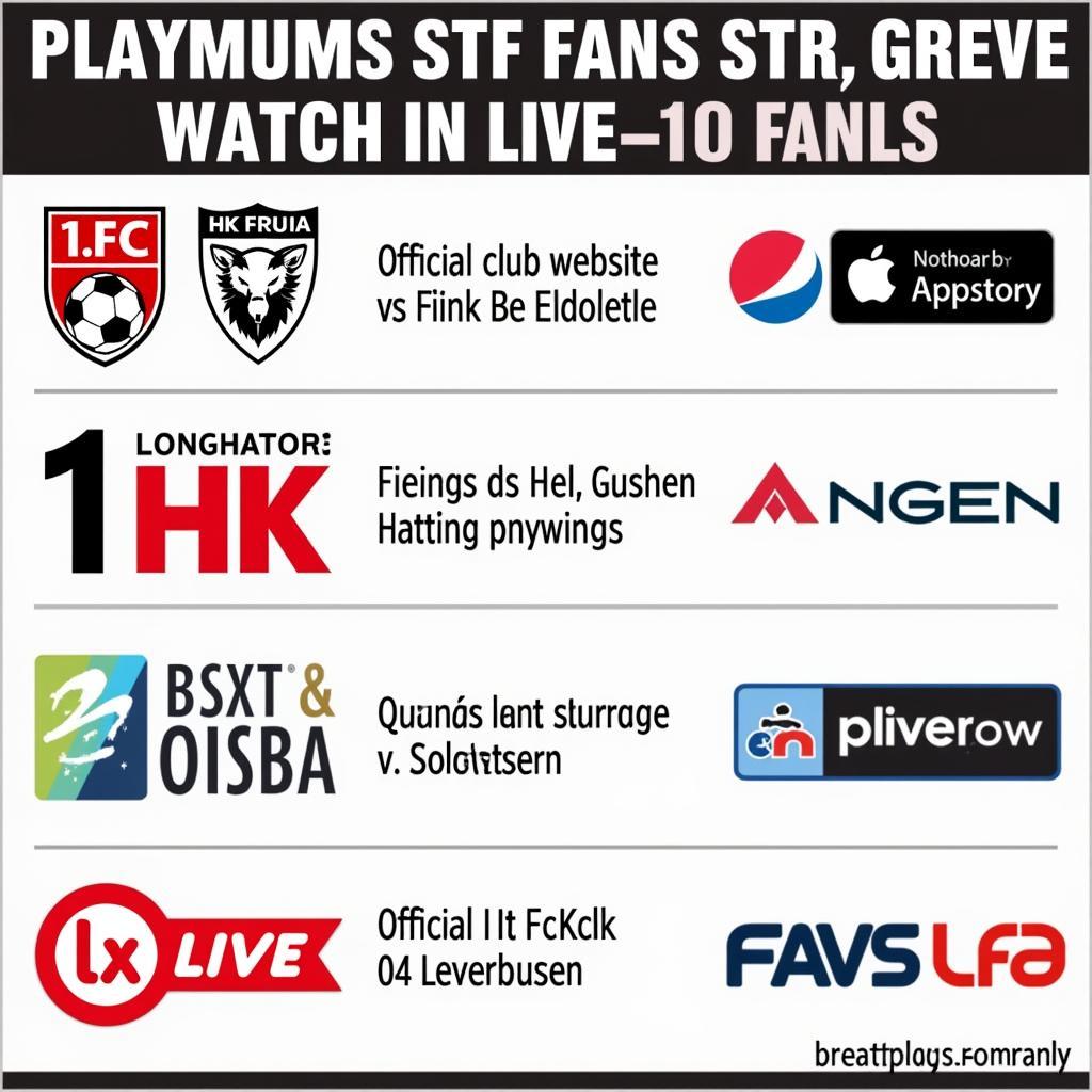 Live Stream Optionen für das Spiel 1. FC Köln gegen Bayer 04 Leverkusen