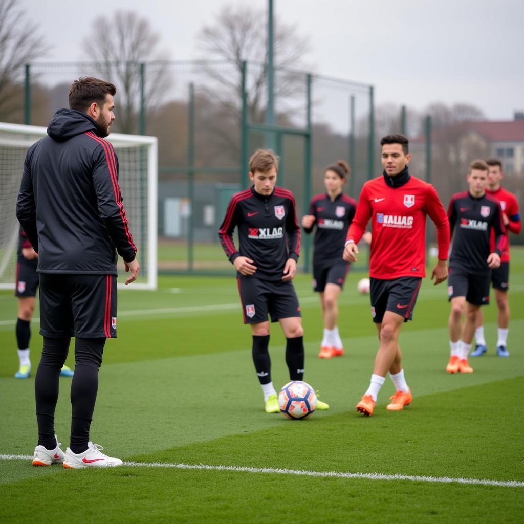 Frankfurt Leverkusen U17 Mannschaft beim Training