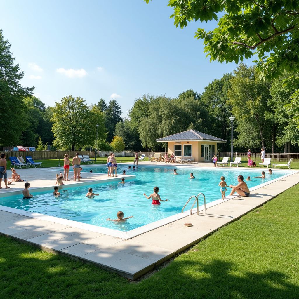 Ein sonniger Tag im Freibad Leverkusen mit Familien und Freunden beim Schwimmen und Sonnenbaden.