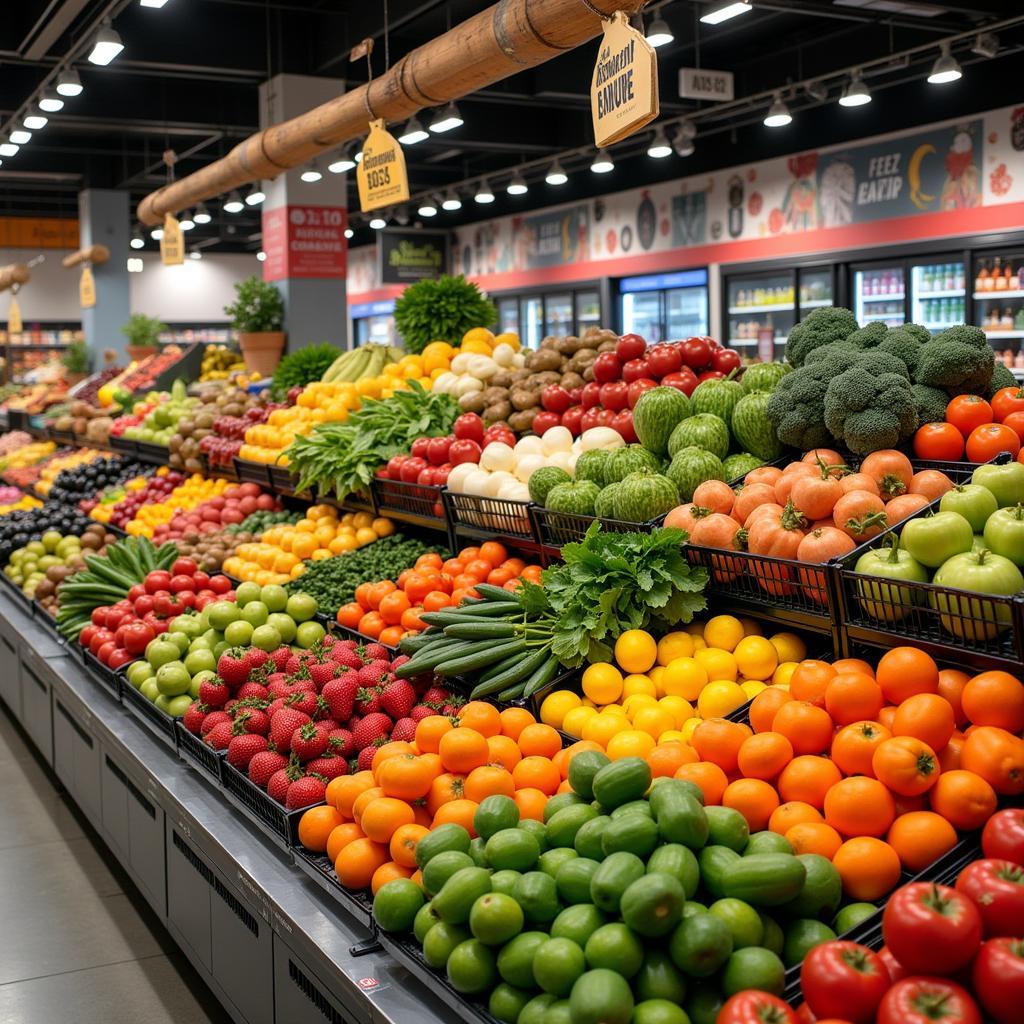 Frisches Obst und Gemüse in einem türkischen Supermarkt in Leverkusen