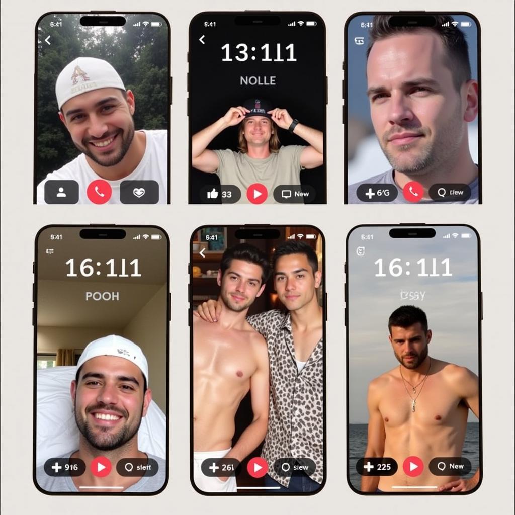 Screenshots von verschiedenen Gay-Dating-Apps