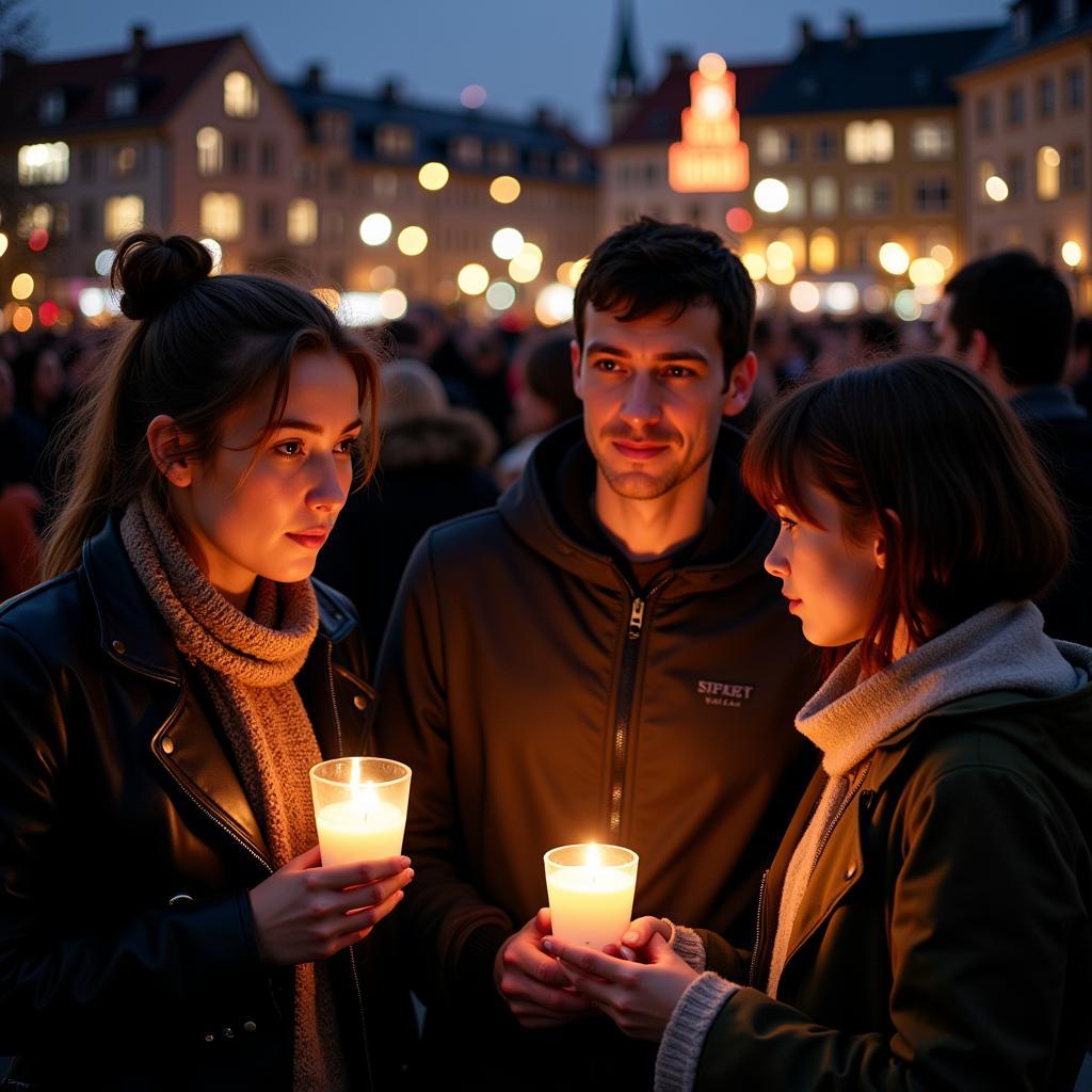 Gemeinschaftsgefühl nach einem Anschlag in Leverkusen