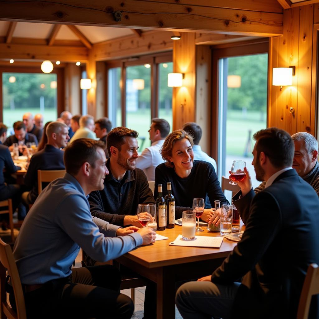 Mitglieder des Golf Club Leverkusen treffen sich im Clubhaus