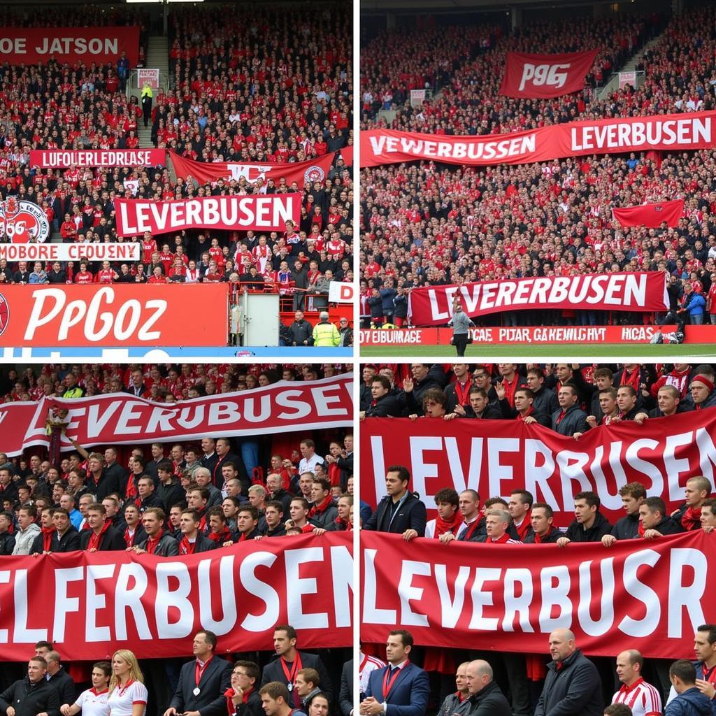 Historische Leverkusen Banner im Vergleich zu modernen Designs