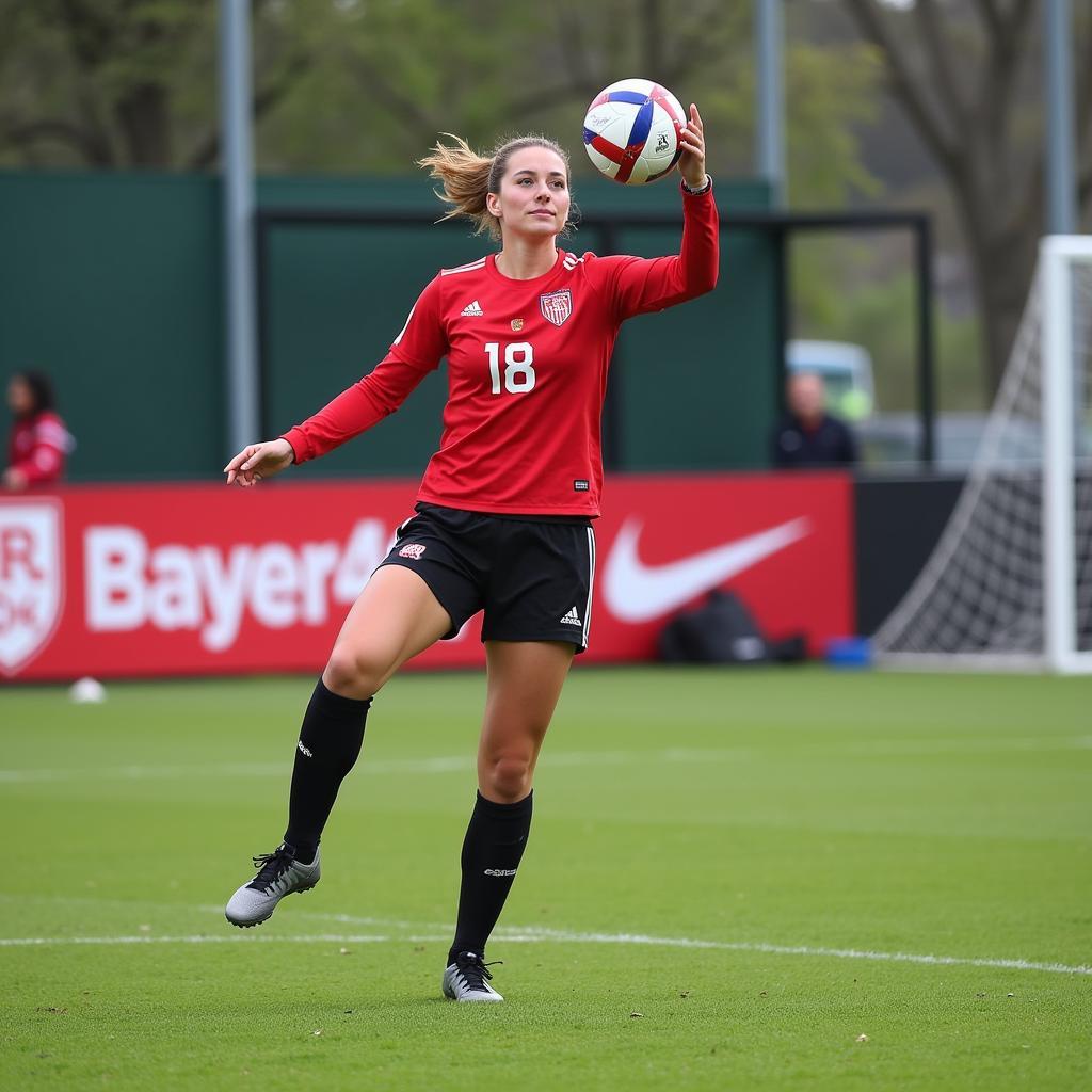 Iga Swiatek trainiert auf dem Gelände von Bayer 04 Leverkusen