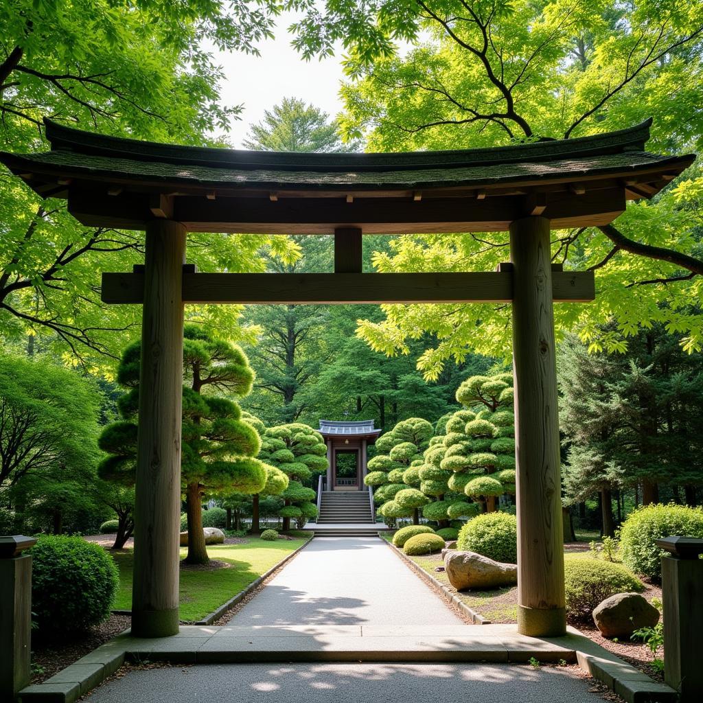 Eingang zum Japanischen Garten in Leverkusen an der Kaiser-Wilhelm-Allee