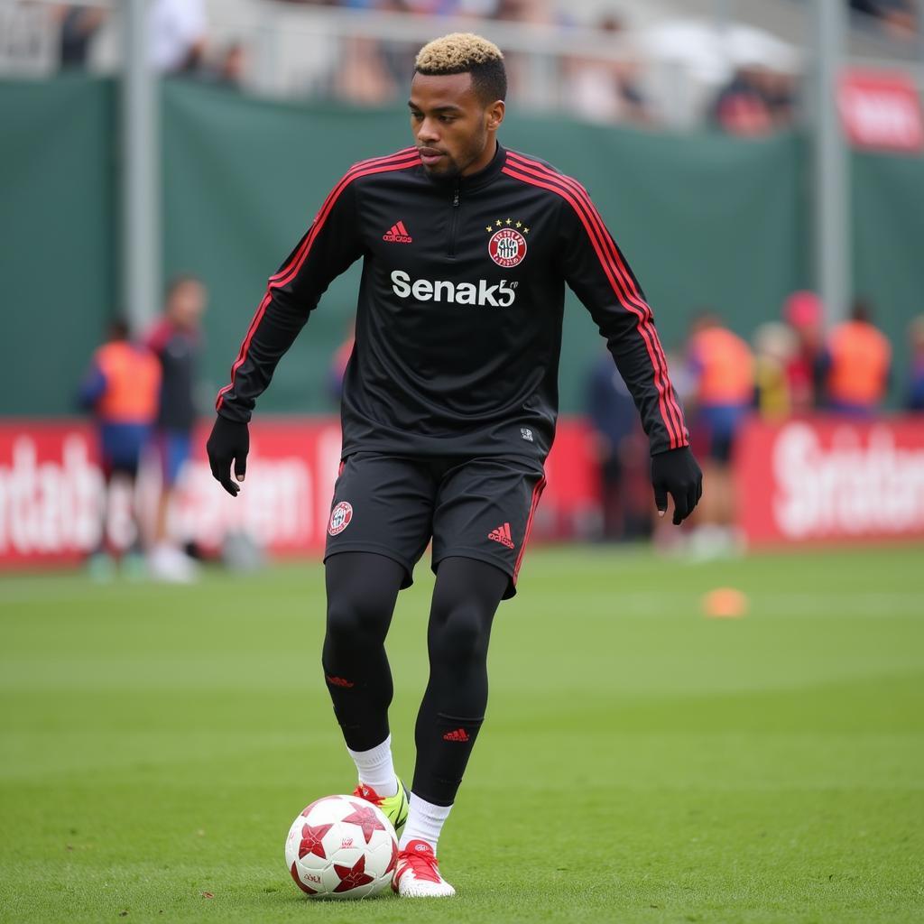 Leon Bailey im Training mit Bayer Leverkusen