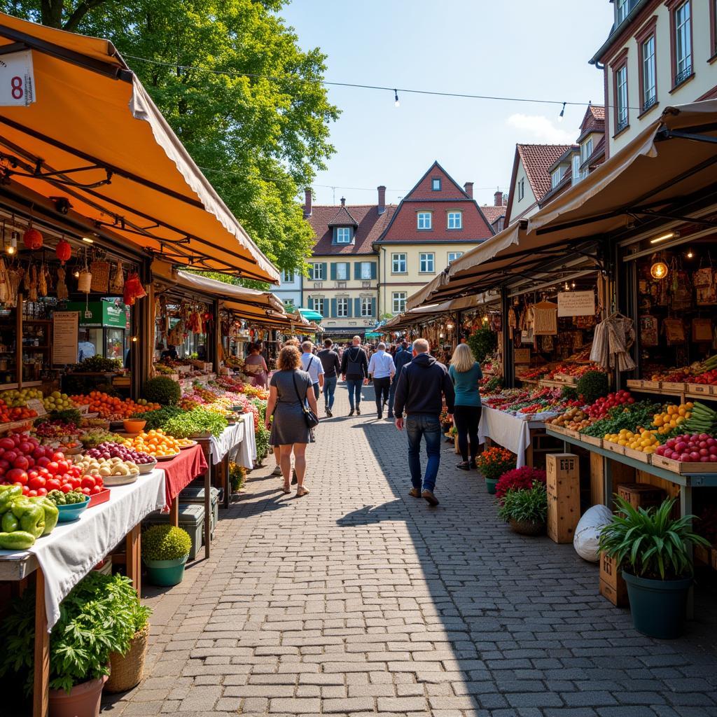 Einkauf auf dem Leverkusener Wochenmarkt