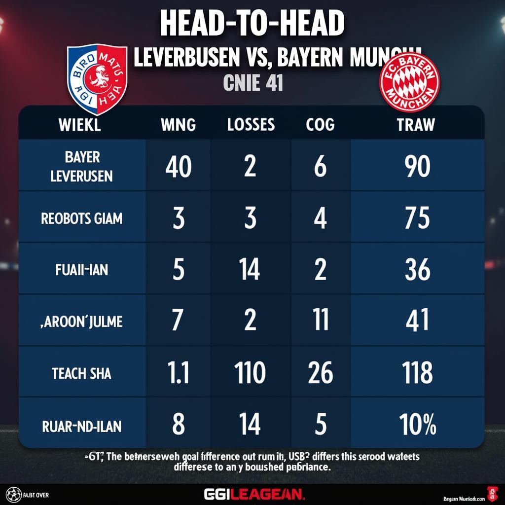 Head-to-Head Statistik von Bayer 04 Leverkusen gegen Bayern München