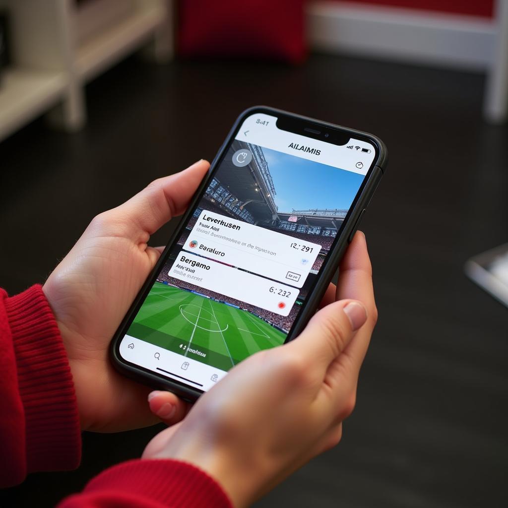 Live-Ticker Leverkusen vs. Bergamo auf dem Smartphone