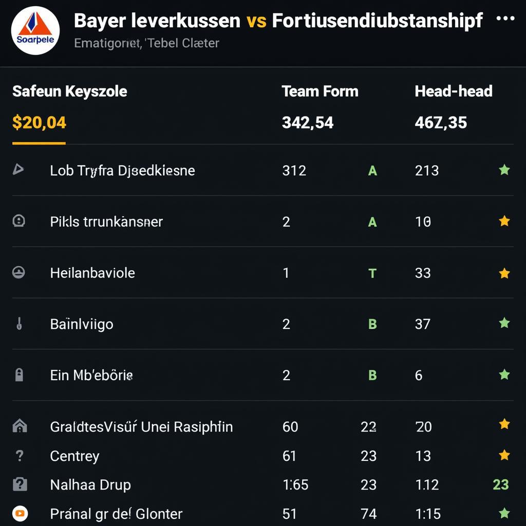 Detaillierte Statistiken von Bayer Leverkusen und Fortuna Düsseldorf auf Sofascore