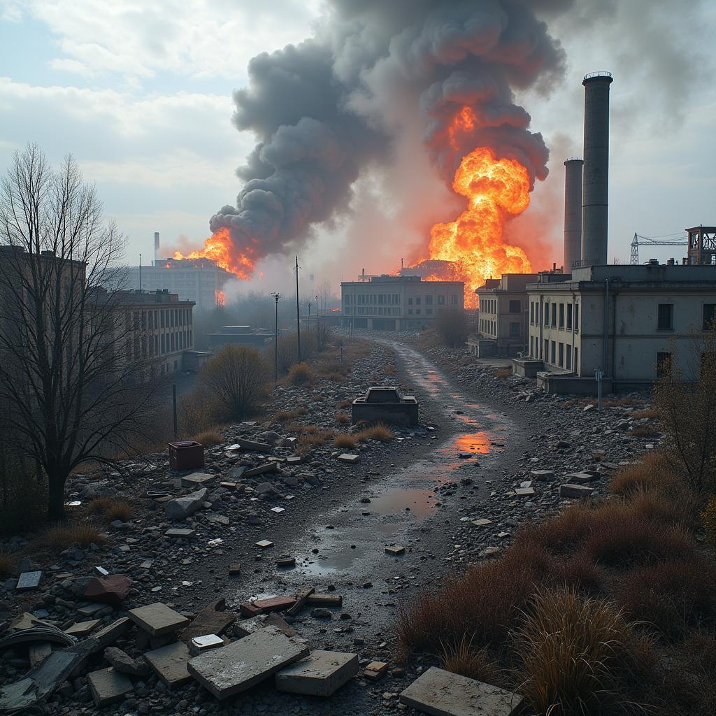 Die Auswirkungen der Explosion im Chempark Leverkusen 2021.