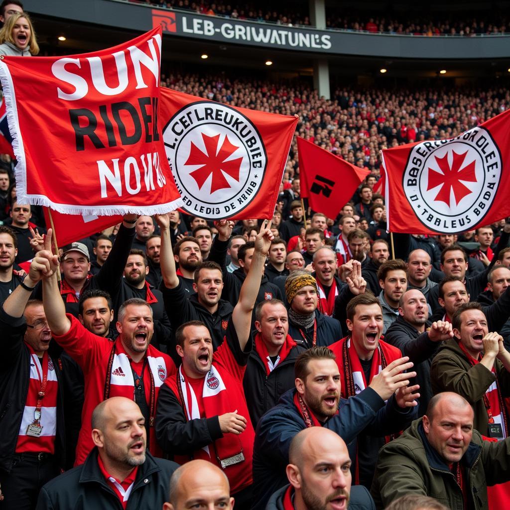 Die treuen Fans von Bayer 04 Leverkusen im Jahr 2002