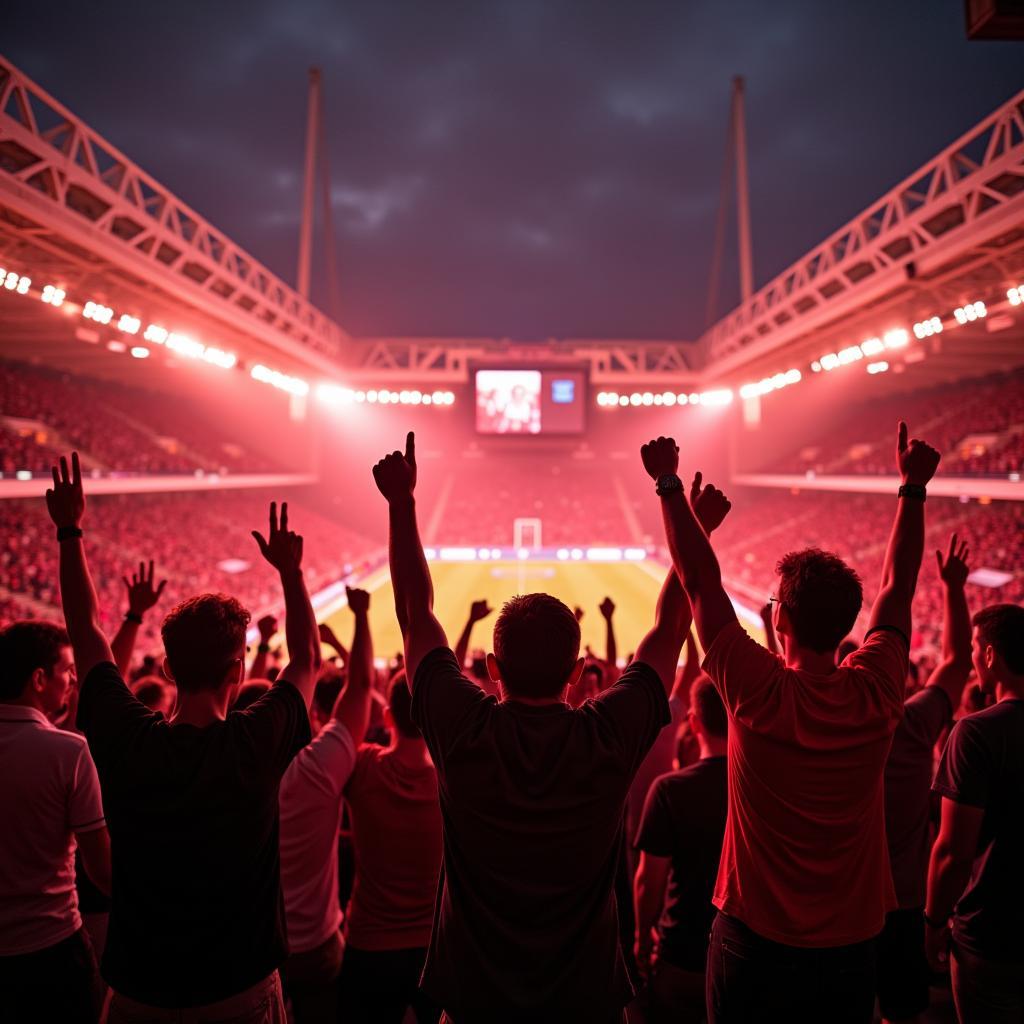 Bayer Leverkusen Fans Celebrating in the Stadium