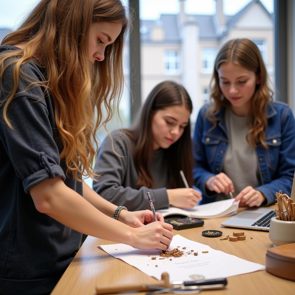 Schüler in einer Werkstatt einer Leverkusener Hauptschule