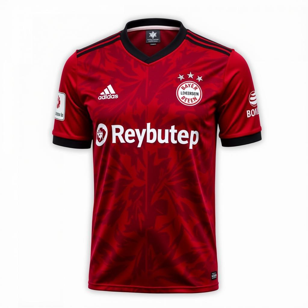 Bayer Leverkusen Heimtrikot 23/24:  Das klassische rot-schwarze Design mit modernen Akzenten.