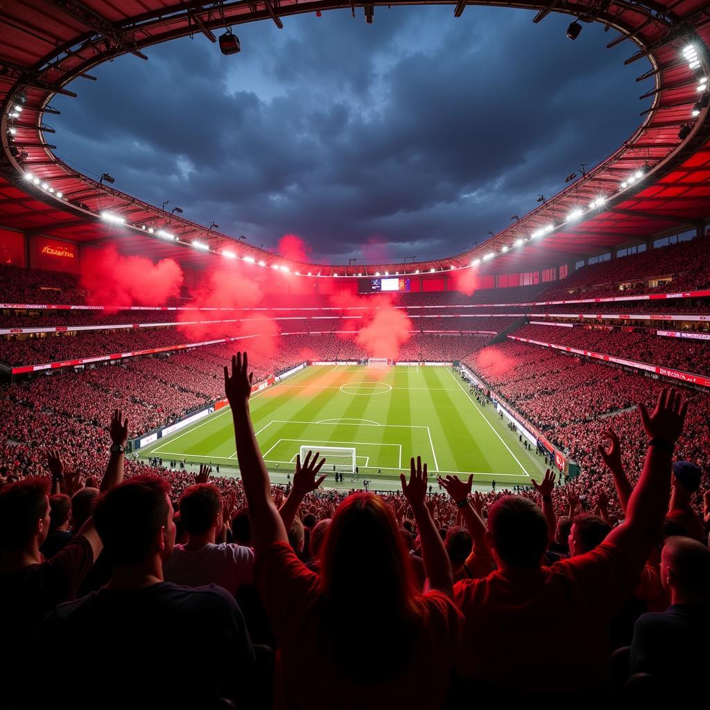 Leverkusener Fans im Stadion