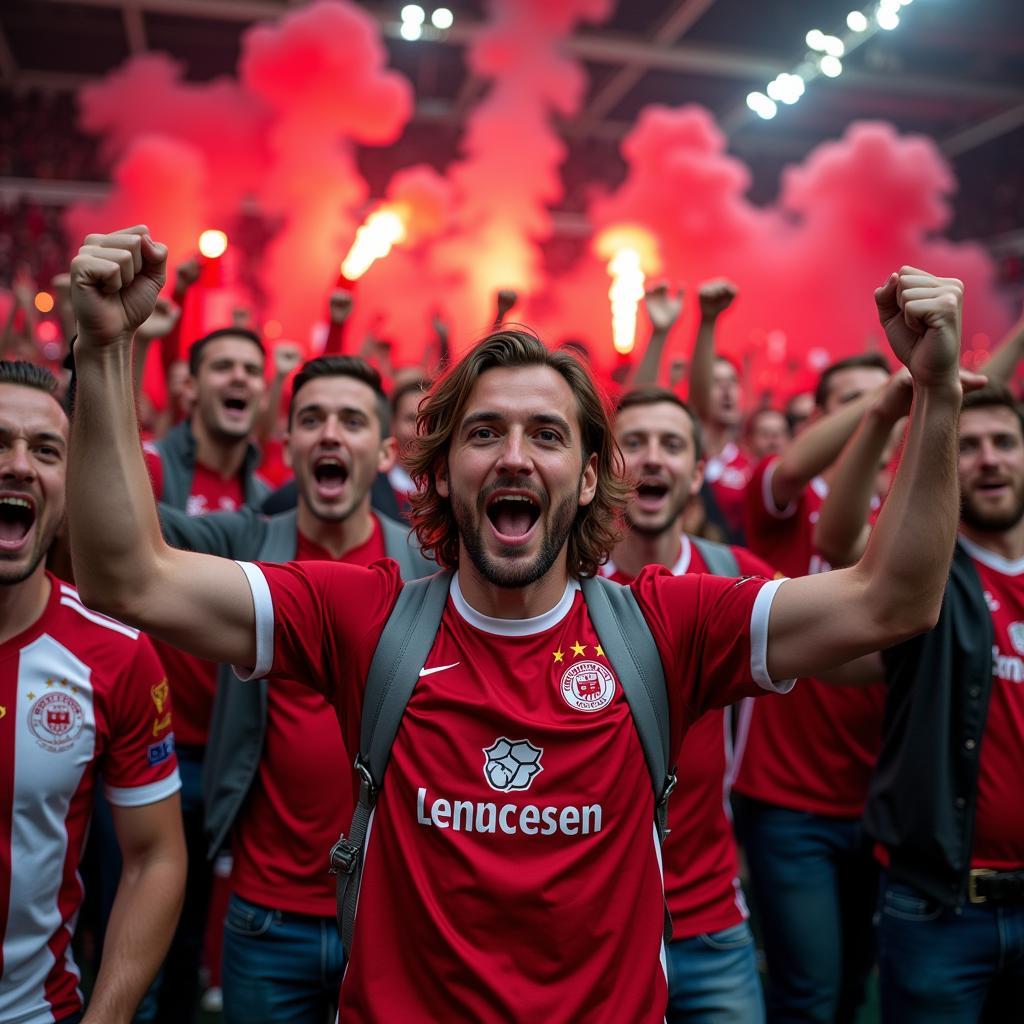 Leverkusen Fans feiern