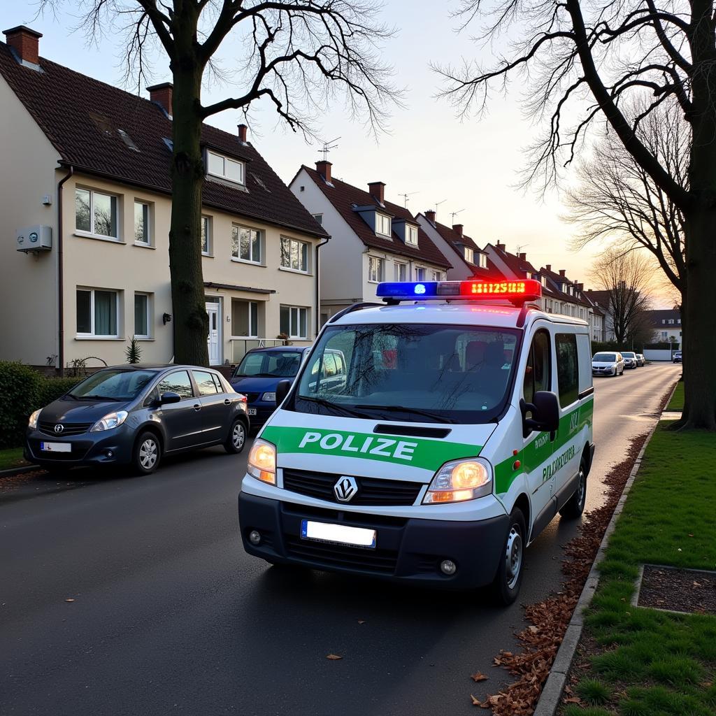 Polizeipräsenz in Leverkusen Rheindorf