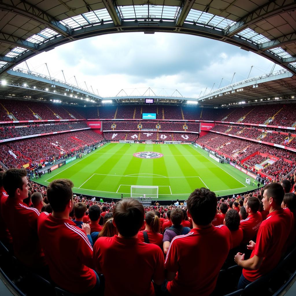 Die atemberaubende Stadionatmosphäre beim Spiel Leverkusen gegen Rom