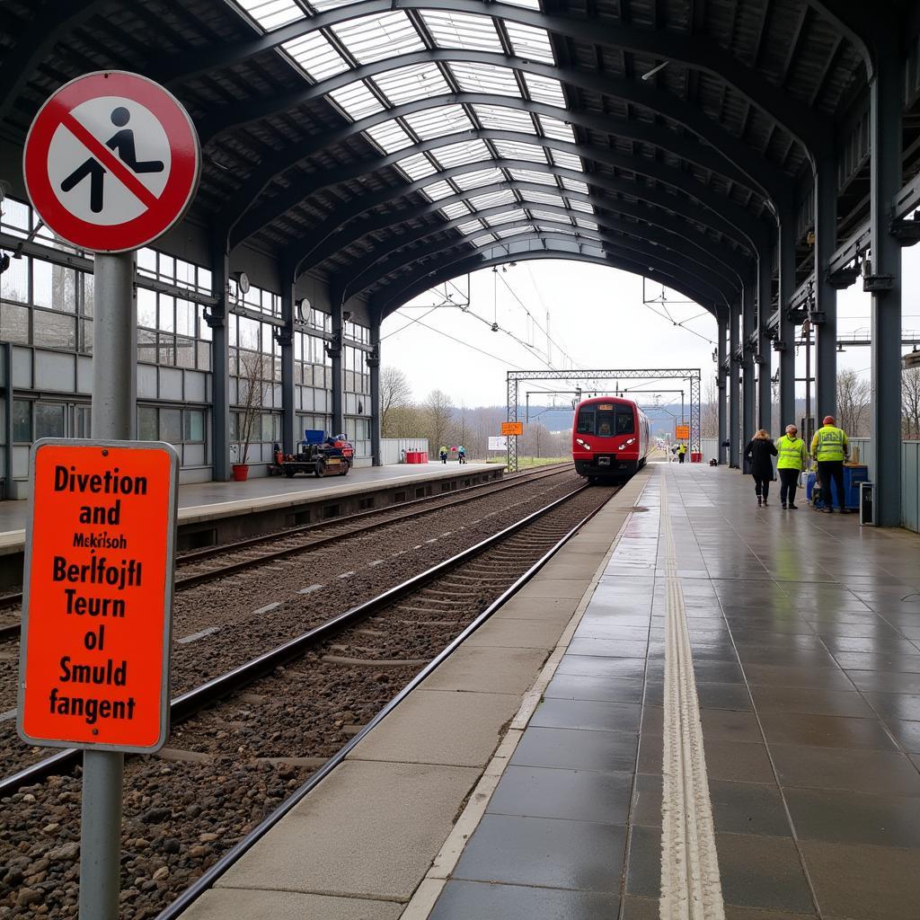 Aktuelle Baustelle an der S-Bahn Strecke Leverkusen