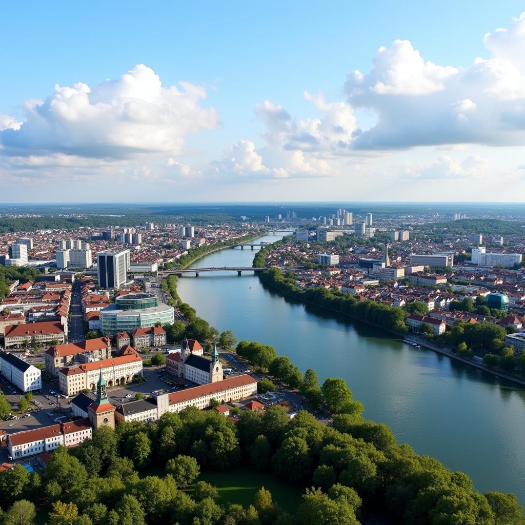 Leverkusen Stadtansicht am Rhein