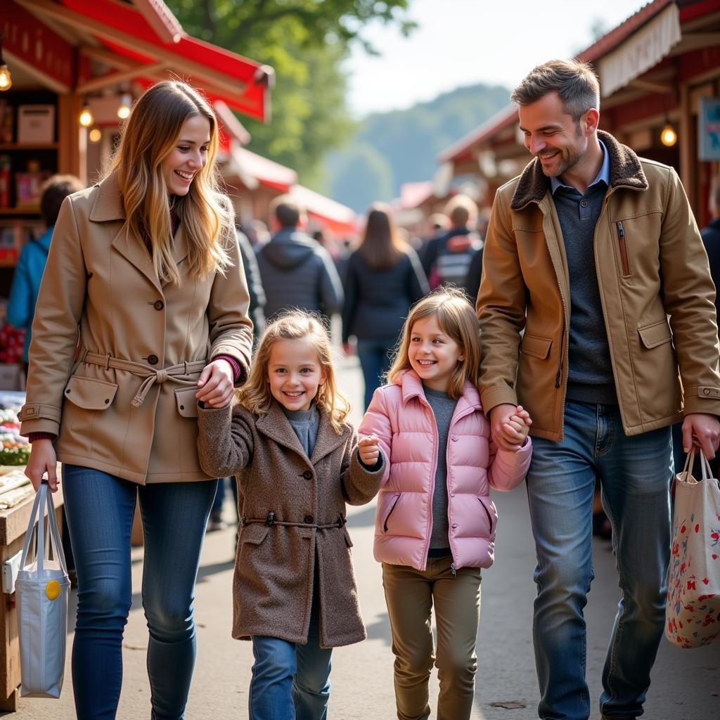 Familien beim Stöbern auf dem Leverkusener Trödelmarkt