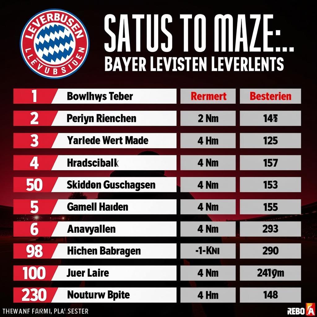 Aktuelle Verletzungsupdate von Bayer 04 Leverkusen