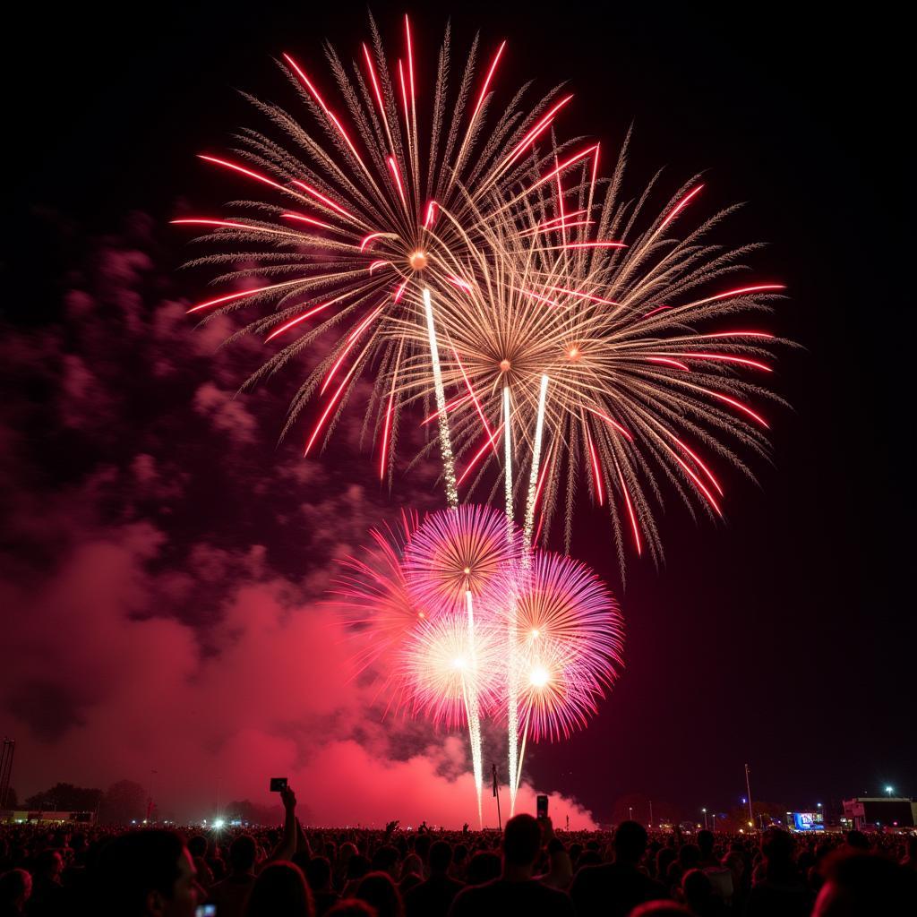 Spektakuläres Feuerwerk zum Abschluss der Leverkusener Kirmes