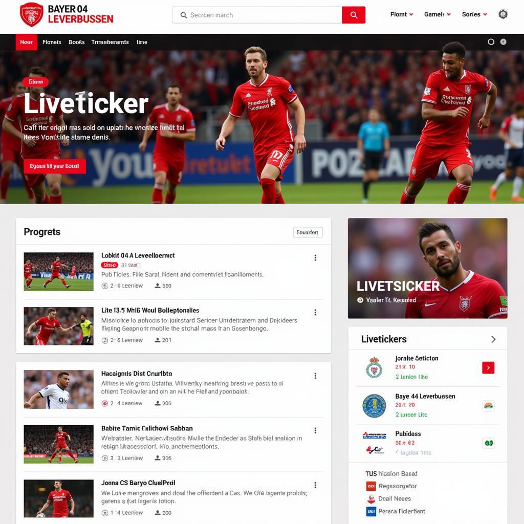 Liveticker Atletico Leverkusen auf der Vereinswebsite