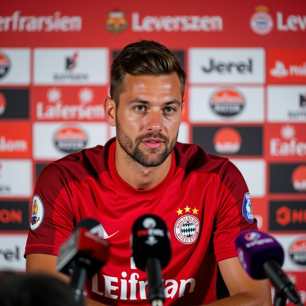 Niclas Füllkrug Pressekonferenz Bayer Leverkusen