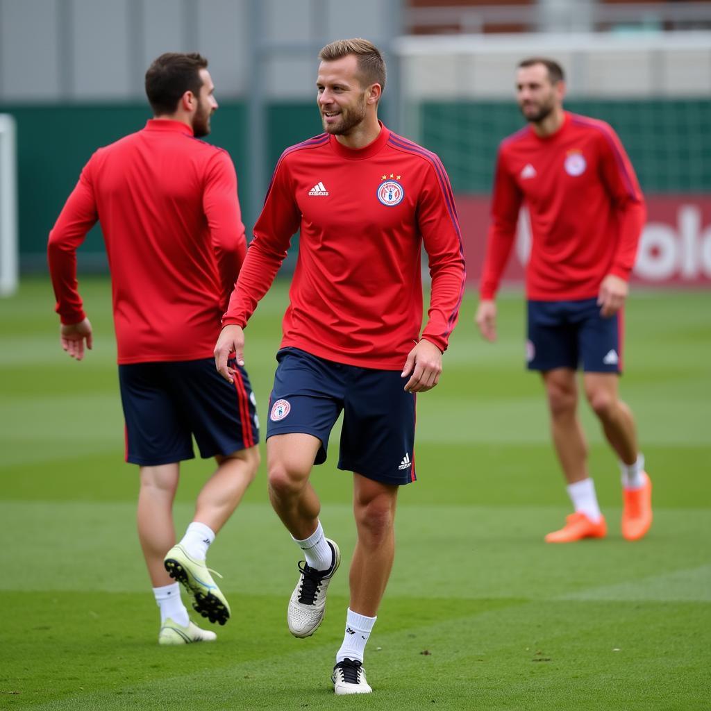 Simon Niggemann im Training mit Bayer 04 Leverkusen