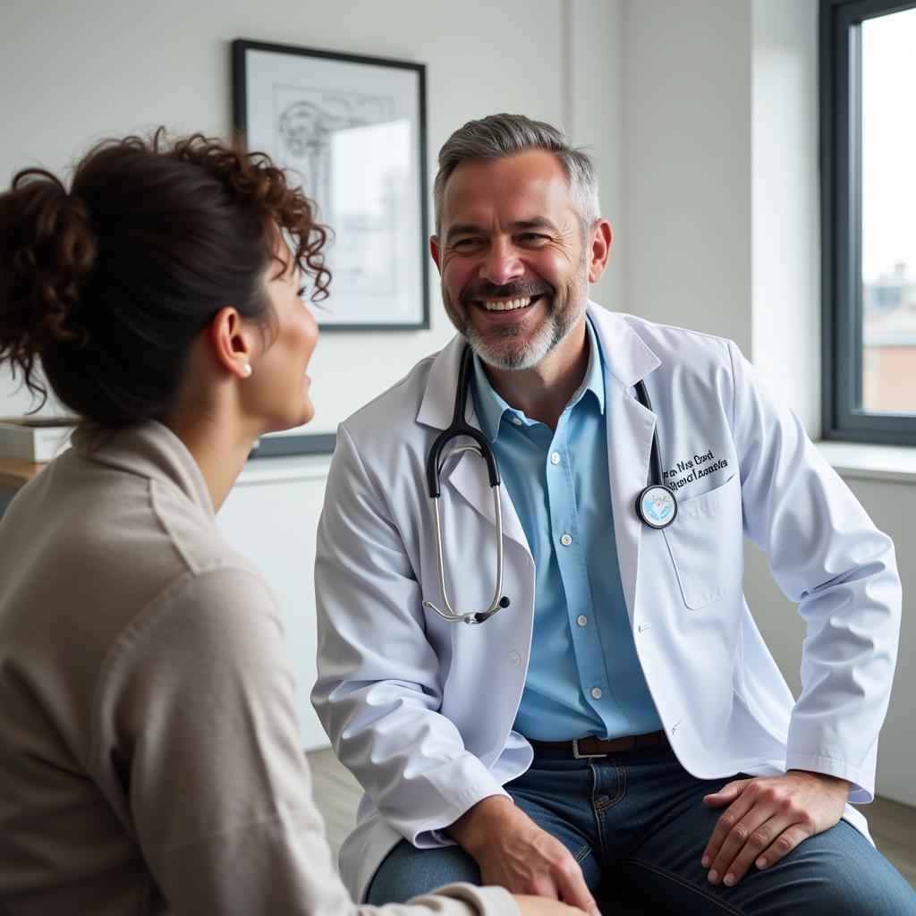 Orthopäde im Patientengespräch