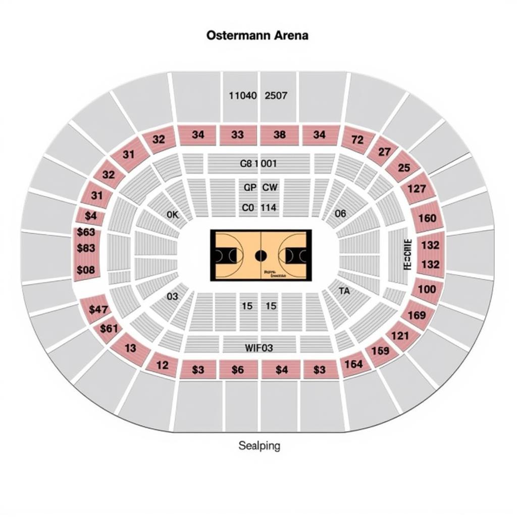 Sitzplan der Ostermann-Arena für Basketballspiele