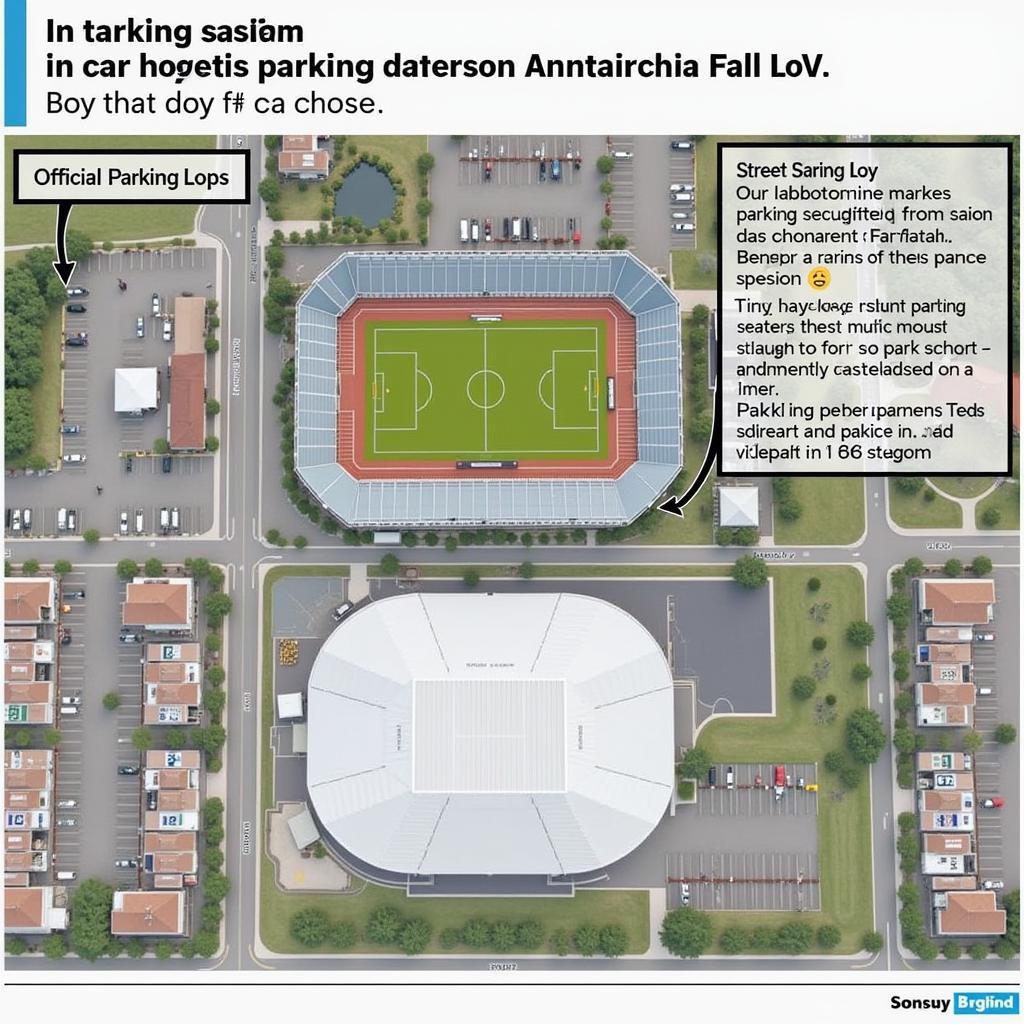 Parkplatzsituation am Fußballstadion in Leverkusen