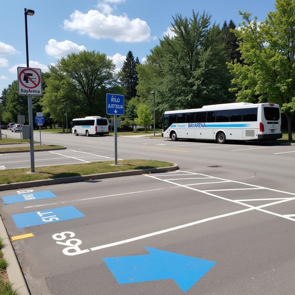 Parkplatz und Shuttlebus zur BayArena