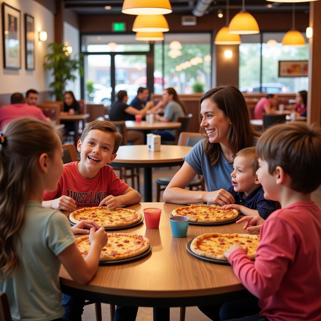 Familienfreundliches Ambiente bei Pizza Meister Leverkusen.