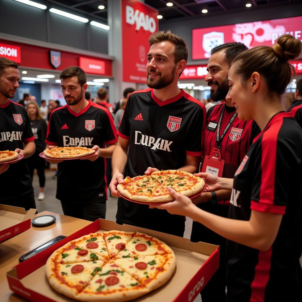 Pizza Meister Leverkusen: Ein beliebter Treffpunkt für Fußballfans vor und nach dem Spiel.