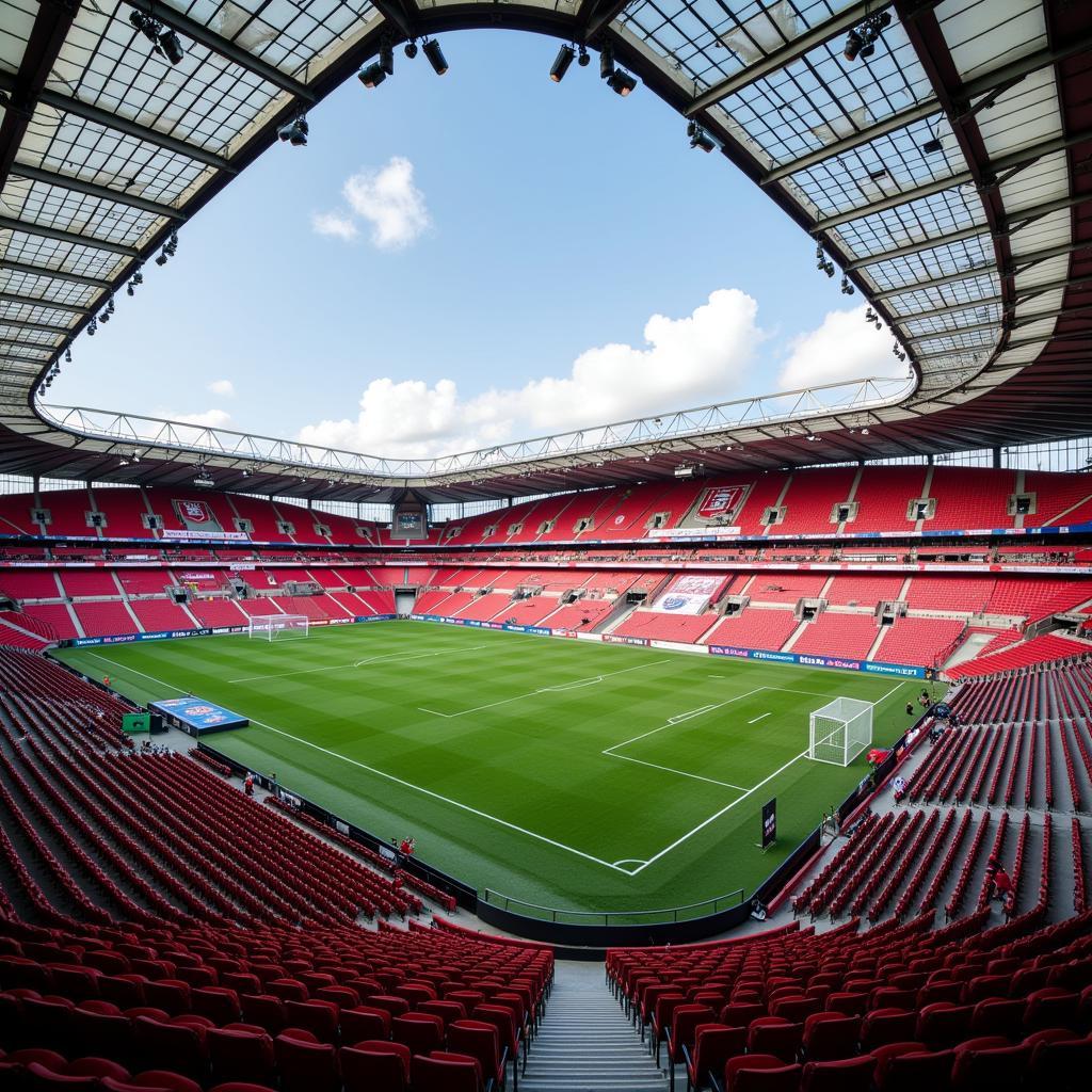 Quereinsteiger Jobs Leverkusen: Ein Blick auf die BayArena, das Heimstadion von Bayer 04 Leverkusen