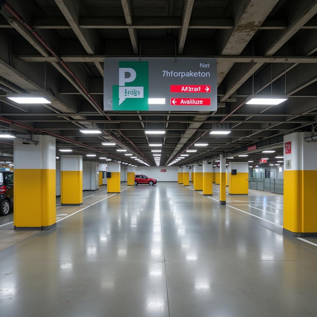 Innenansicht des Rathaus-Galerie Leverkusen Parkhaus