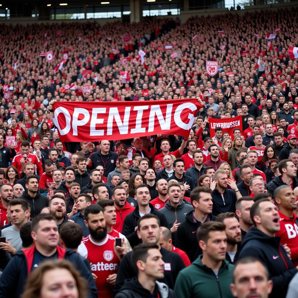 Bayer Leverkusen Fans bei der Saisoneröffnung 2018