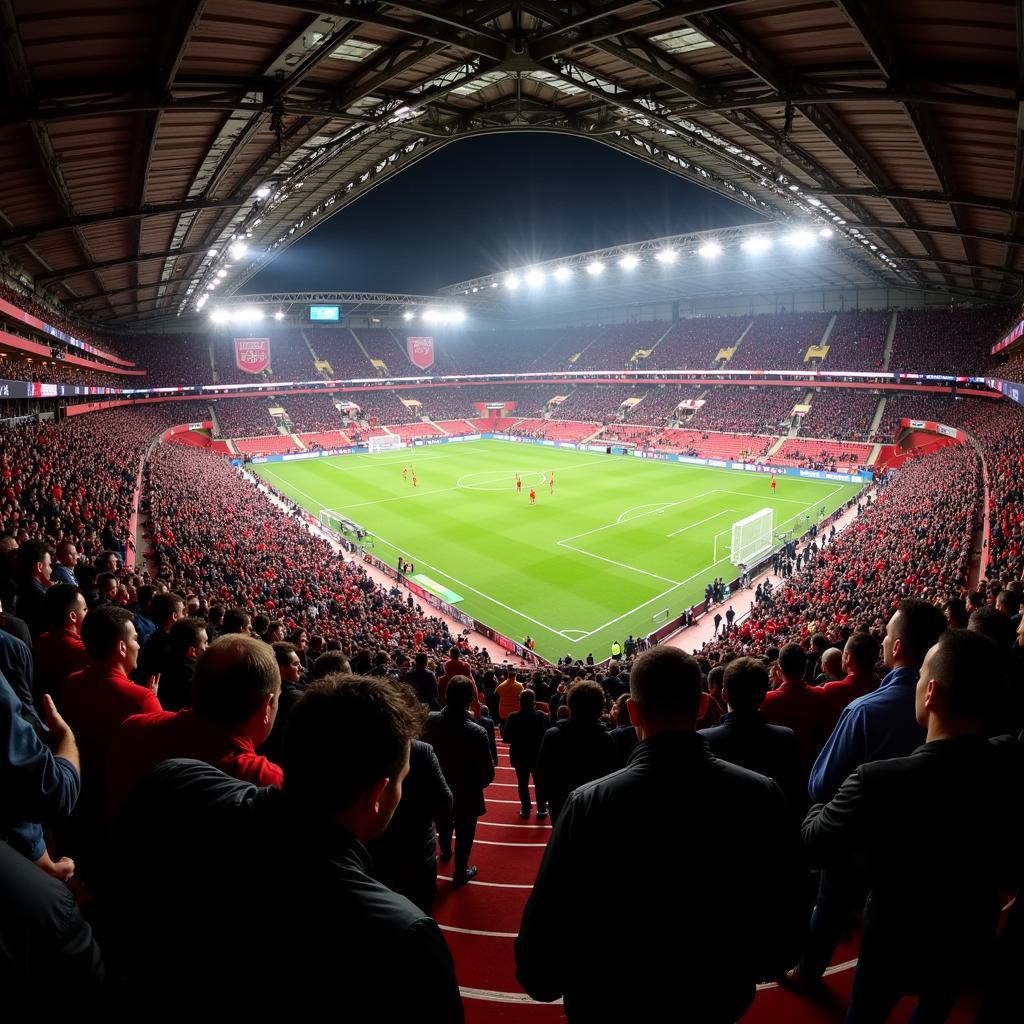 Fans von SC Freiburg und Bayer Leverkusen