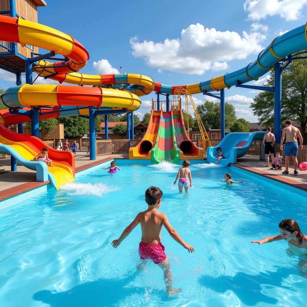 Freizeitbad in Leverkusen mit Rutschen und Wasserspielen