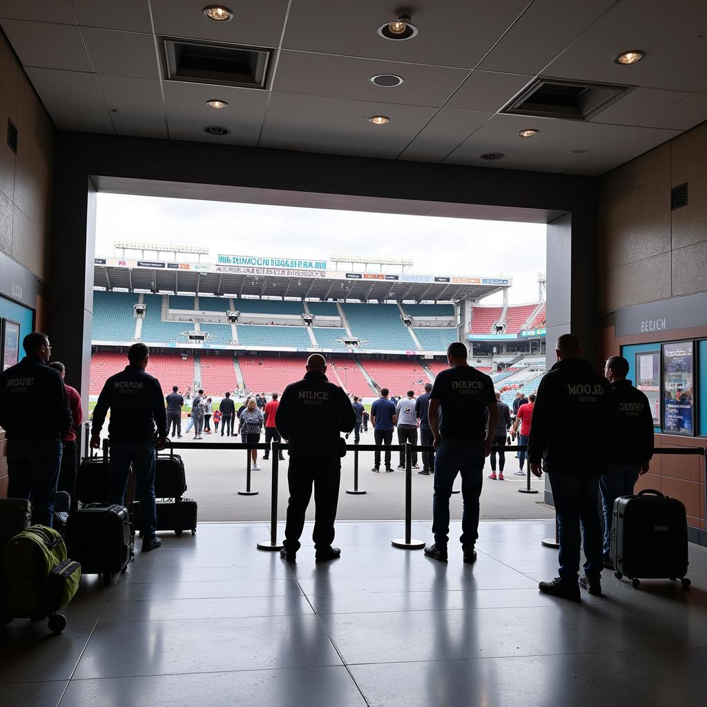 Sicherheitsmaßnahmen im Bayer Leverkusen Stadion