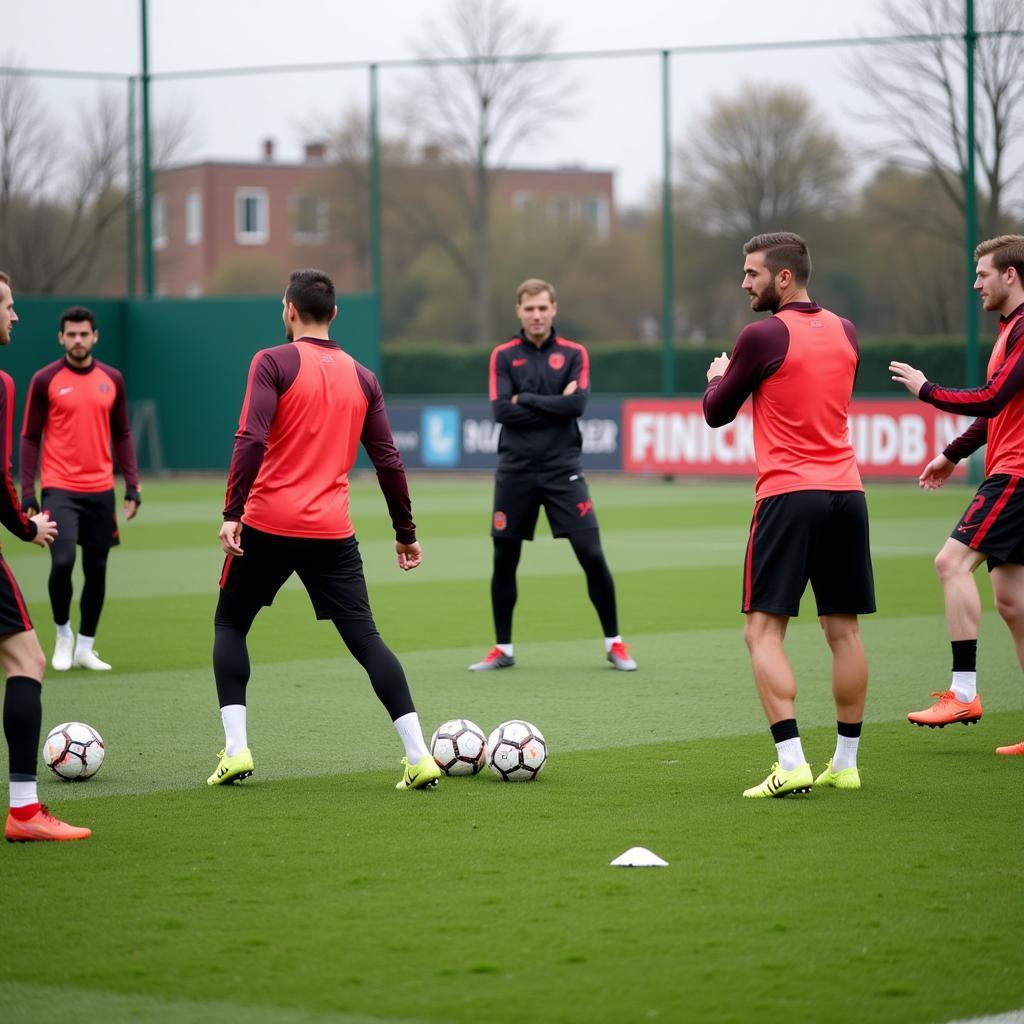 Spieler von Bayer Leverkusen im Training