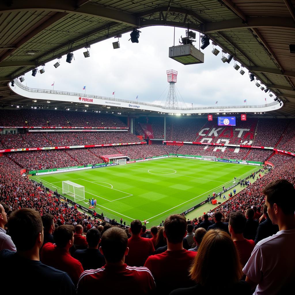 Stadionatmosphäre am Alten Grenzweg in Leverkusen Schlebusch